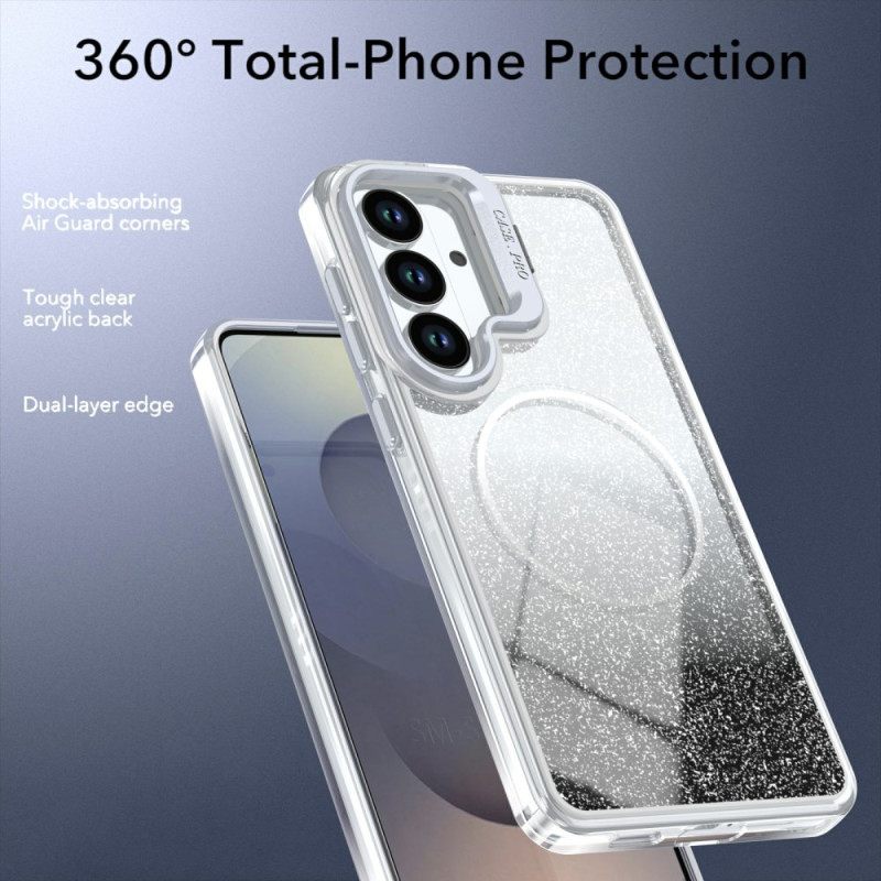 Case Hoesje Samsung Galaxy S26 Telefoonhoesje Magnetisch Met Glittergradiënt En Opvouwbare Standaard