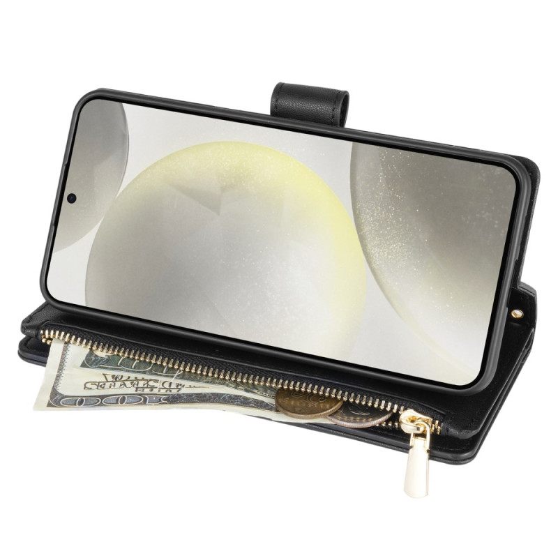 Flip Case Leren Samsung Galaxy S26 Gewatteerd Met Verstelbare Schouderband