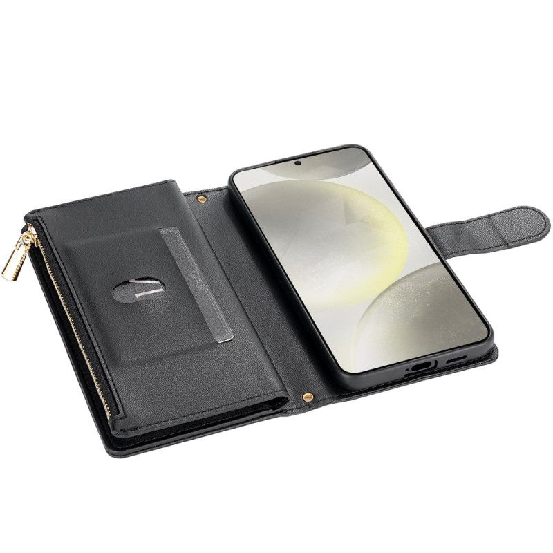 Flip Case Leren Samsung Galaxy S26 Gewatteerd Met Verstelbare Schouderband