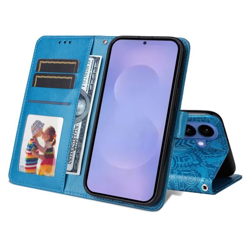 Flip Case Leren Samsung Galaxy S26 Zonnebloempatroon