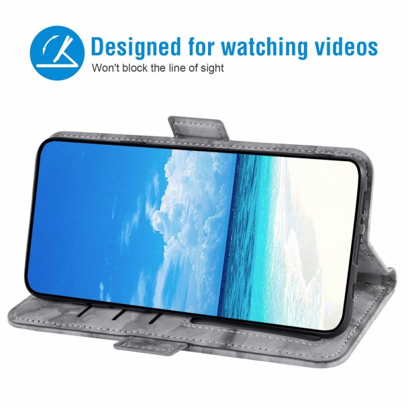 Folio-hoesje Samsung Galaxy S26 Telefoonhoesje Marmerpatroon En Dubbele Sluiting