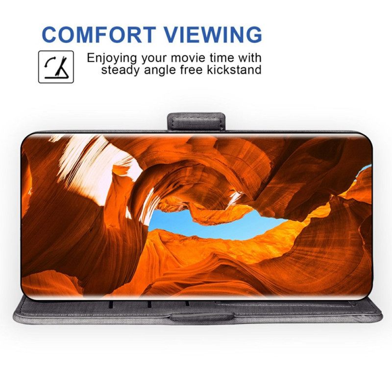 Folio-hoesje Samsung Galaxy S26 Telefoonhoesje Met Denimtextuur En Draaibare Kaarthouder