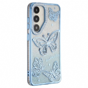 Hoesje Samsung Galaxy S26 3d-vlinders En Strass-steentjes