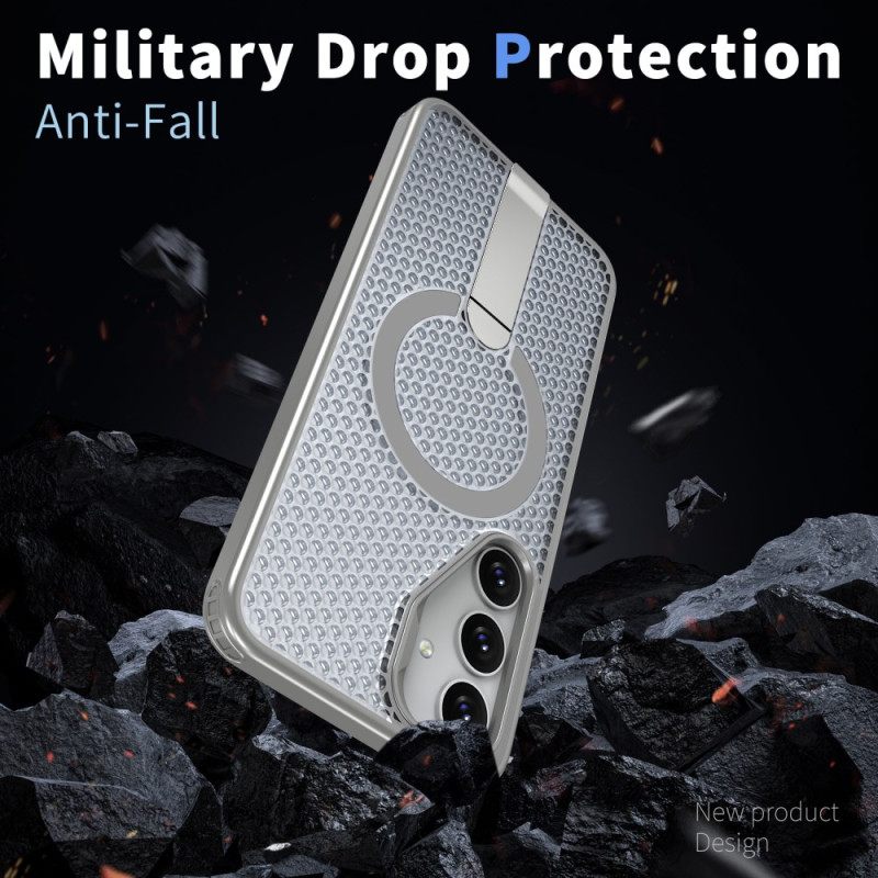 Hoesje Samsung Galaxy S26 Magnetisch Met Magnetische Standaard En Standaard Met Rasterstructuur Bescherming Hoesje