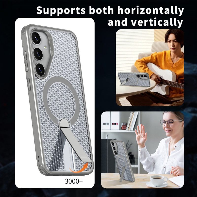 Hoesje Samsung Galaxy S26 Magnetisch Met Magnetische Standaard En Standaard Met Rasterstructuur Bescherming Hoesje