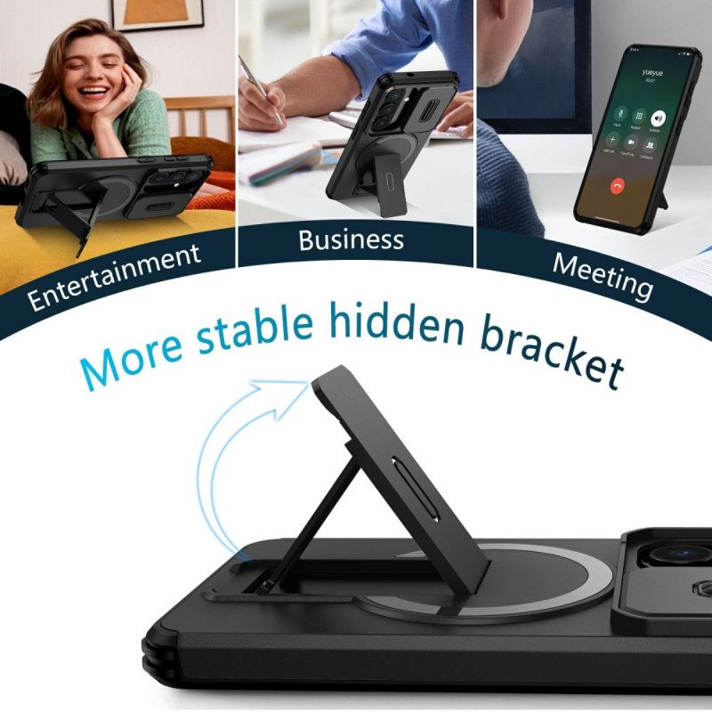 Hoesje Samsung Galaxy S26 Schuifbare Magnetische Standaard En Cameracover Bescherming Hoesje