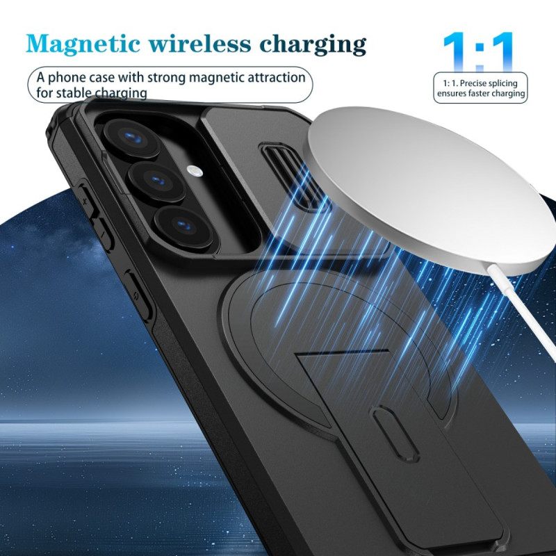 Hoesje Samsung Galaxy S26 Schuifbare Magnetische Standaard En Cameracover Bescherming Hoesje