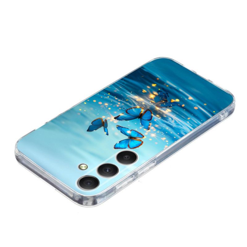Hoesje Voor Samsung Galaxy S26 Blauwe Vlinders