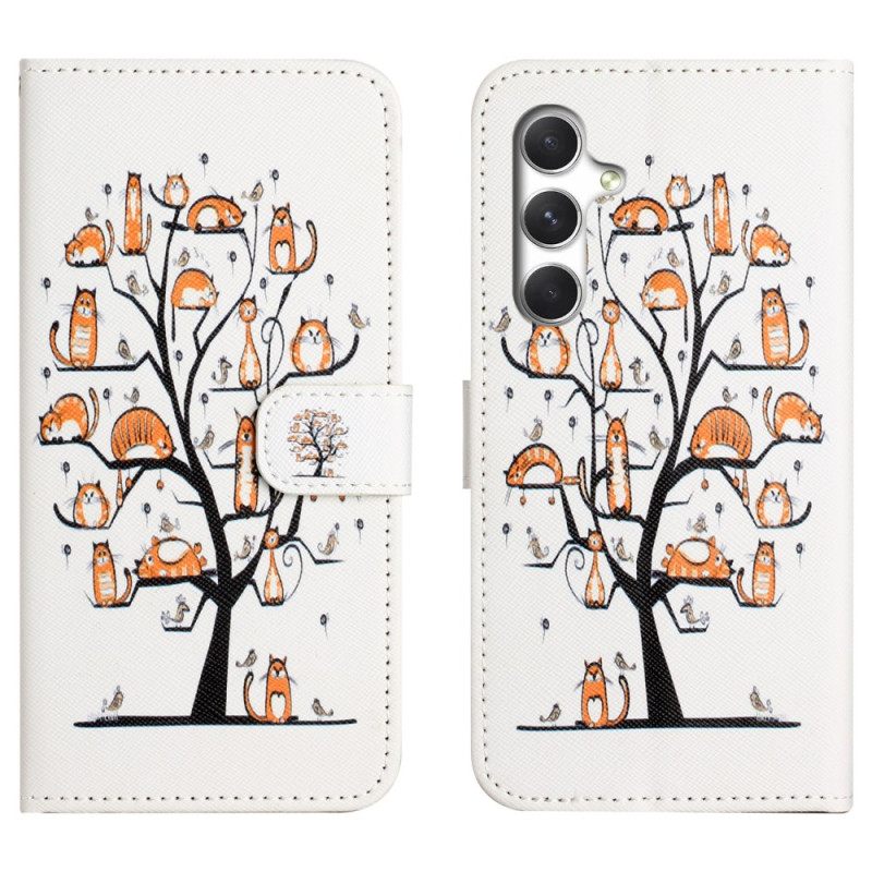 Leren Hoesje Samsung Galaxy S26 Katten En Boom Bescherming Hoesje