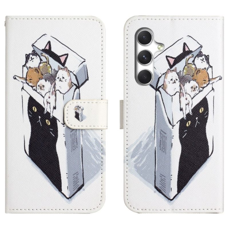 Leren Hoesje Samsung Galaxy S26 Katten In Een Doos