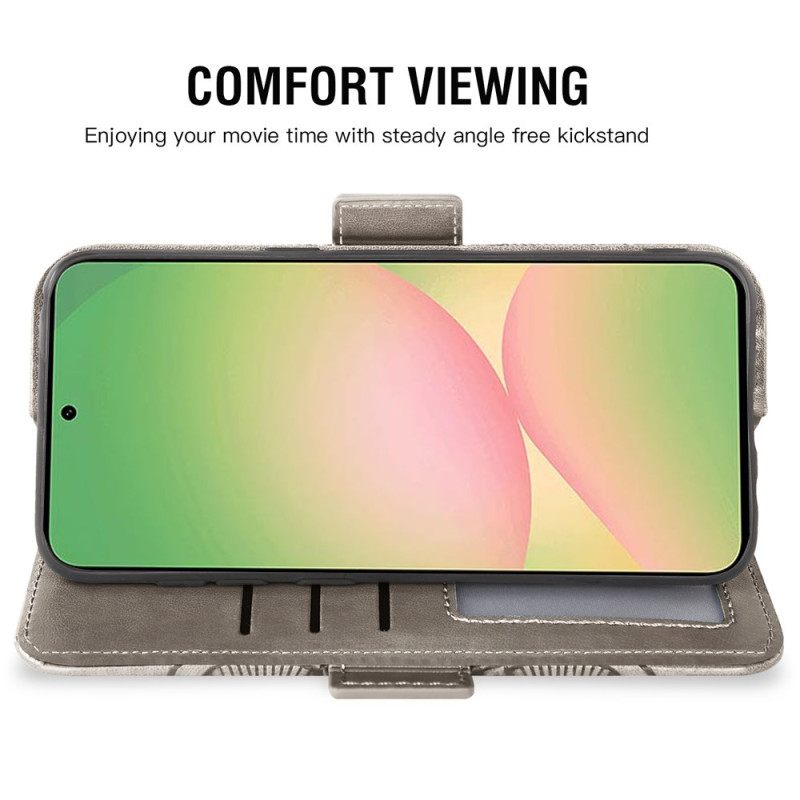 Leren Hoesje Samsung Galaxy S26 Pioenroospatroon