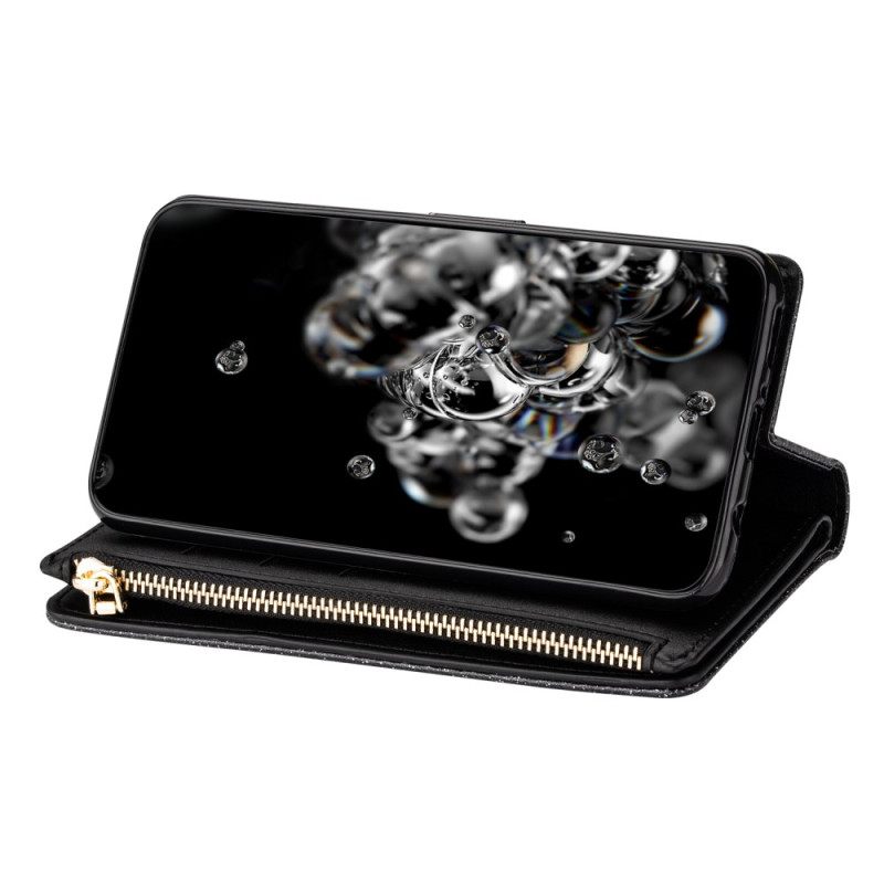 Leren Hoesje Samsung Galaxy S26 Portemonnee Met Pailletten Bescherming Hoesje