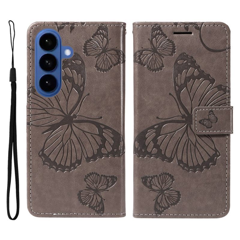 Leren Hoesje Voor Samsung Galaxy S26 Gigantische Vlinders