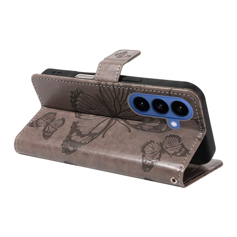 Leren Hoesje Voor Samsung Galaxy S26 Gigantische Vlinders