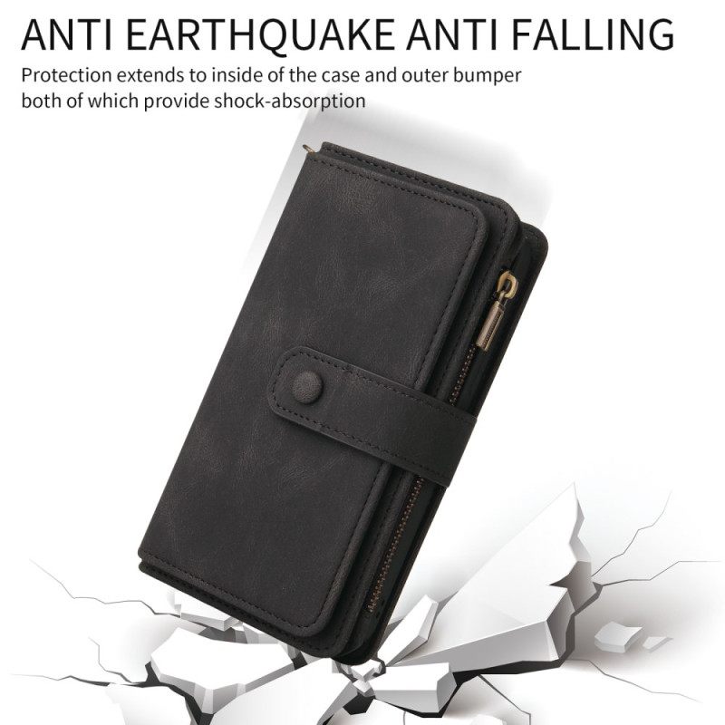 Leren Hoesje Voor Samsung Galaxy S26 Portemonnee Met 15 Kaartsleuven En Bandje