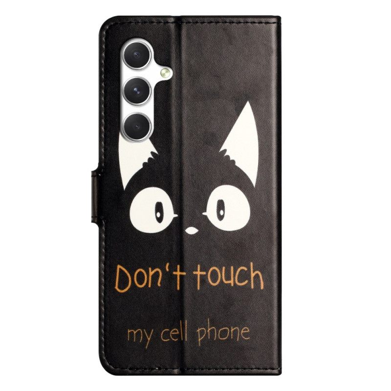 Leren Hoesje Voor Samsung Galaxy S26 Raak Mijn Mobiele Telefoon Niet Aan