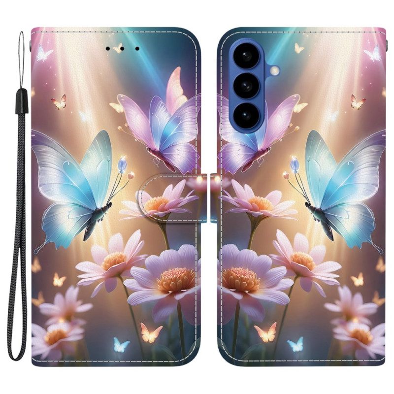 Leren Hoesje Voor Samsung Galaxy S26 Vlinders In Het Licht