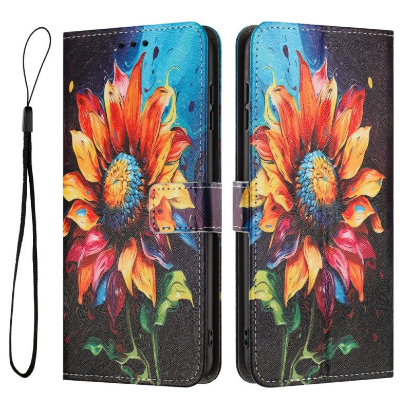 Leren Hoesje Voor Samsung Galaxy S26 Zonnebloem