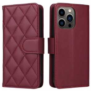 Folio-hoesje voor iPhone 14 Plus Klassiek Gewatteerd