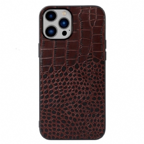 Hoesje voor iPhone 14 Plus Echt Leer Met Krokodiltextuur