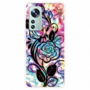 Hoesje voor Xiaomi 12 / 12X Siliconen Bloem Afbeelding