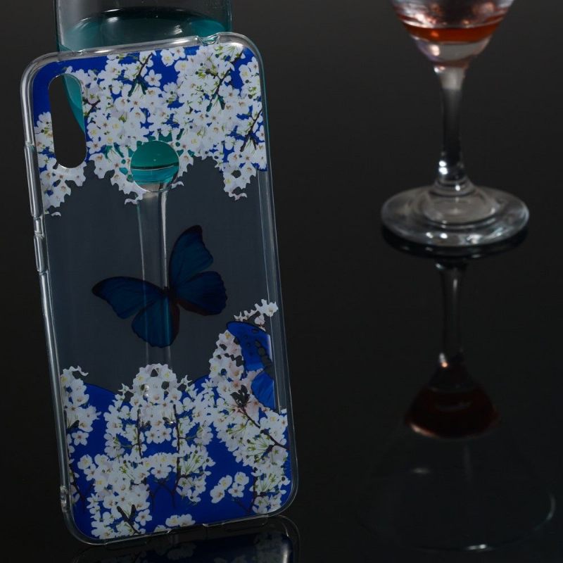 Hoesje voor Huawei Y7 2019 Bloeiende Blauwe Vlinder