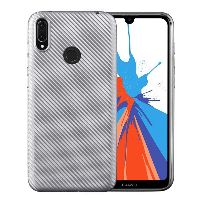 Hoesje voor Huawei Y7 2019 Koolstofvezelcoating
