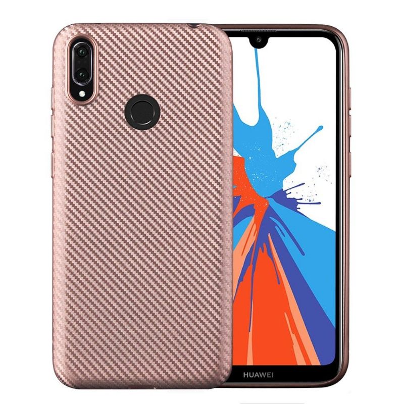 Hoesje voor Huawei Y7 2019 Koolstofvezelcoating