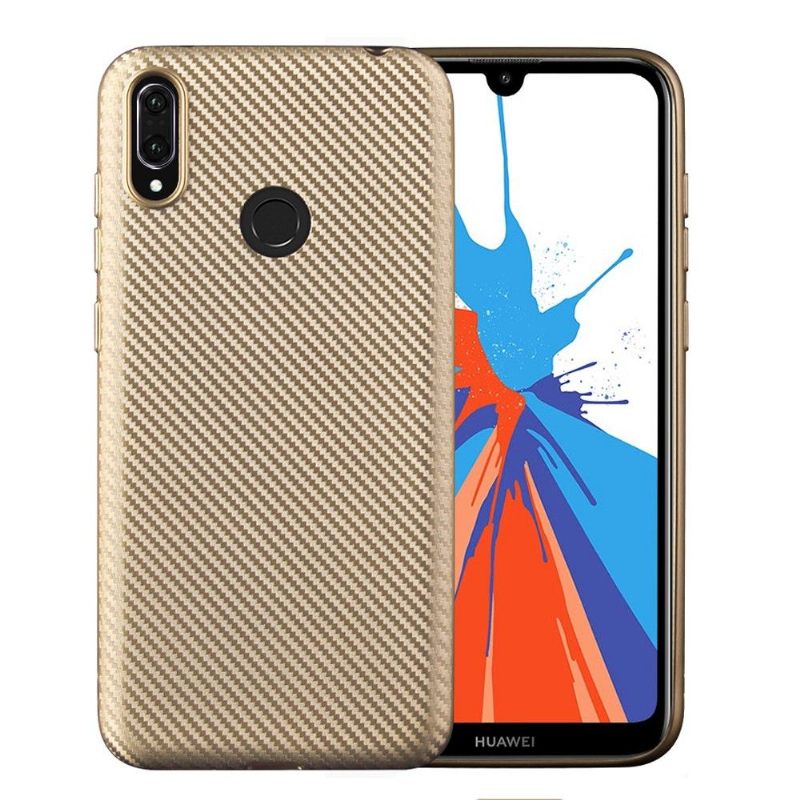Hoesje voor Huawei Y7 2019 Koolstofvezelcoating