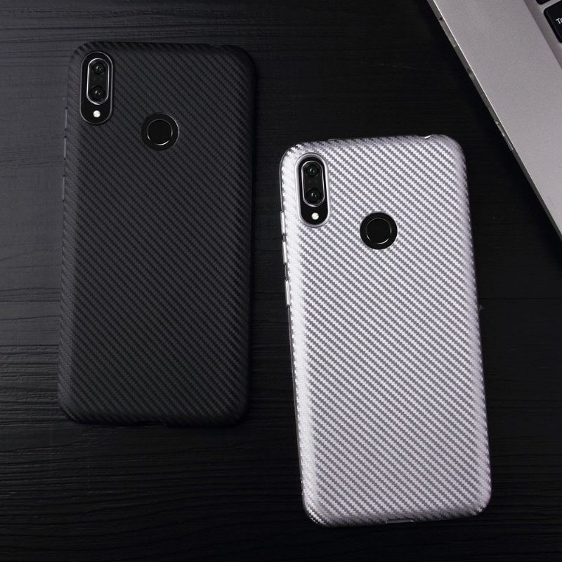 Hoesje voor Huawei Y7 2019 Koolstofvezelcoating