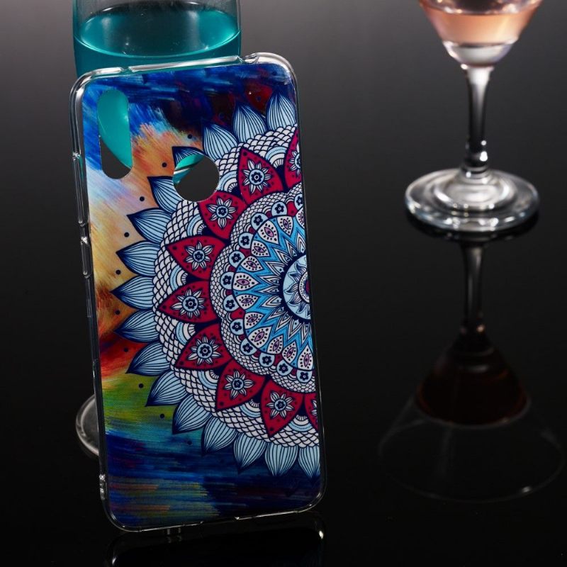 Hoesje voor Huawei Y7 2019 Lichtgevende Bloemenmandala