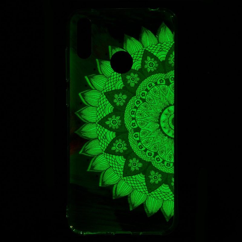 Hoesje voor Huawei Y7 2019 Lichtgevende Bloemenmandala