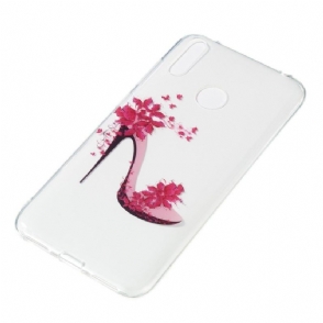 Hoesje voor Huawei Y7 2019 Transparante Bloemenhak