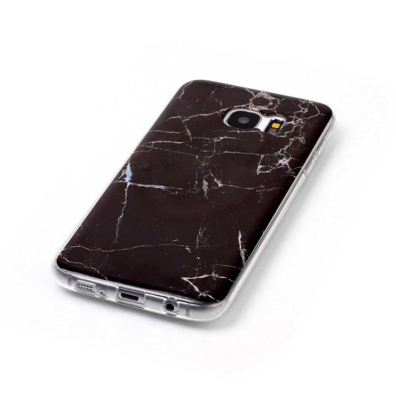 Hoesje voor Samsung Galaxy S7 Edge Marmer - Zwart