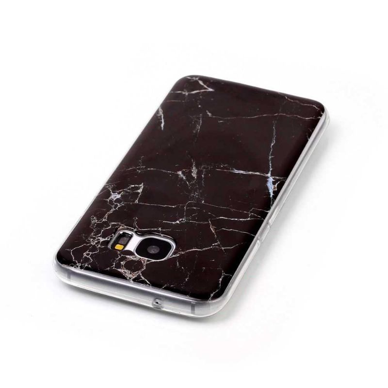 Hoesje voor Samsung Galaxy S7 Edge Marmer - Zwart