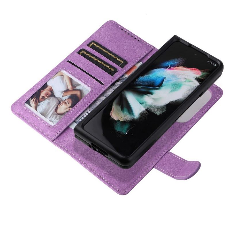 Hoesje Folio-hoesje voor Samsung Galaxy Z Fold 3 5G Kunstleer Stiksels
