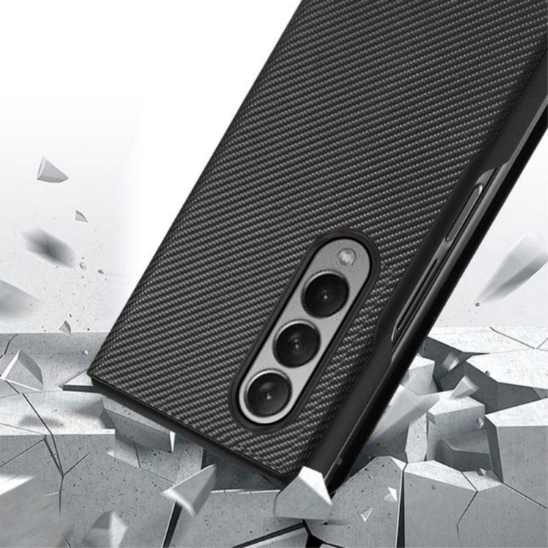 Hoesje voor Samsung Galaxy Z Fold 3 5G Anti-fall Koolstofvezeltextuur