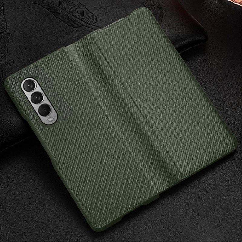 Hoesje voor Samsung Galaxy Z Fold 3 5G Anti-fall Koolstofvezeltextuur