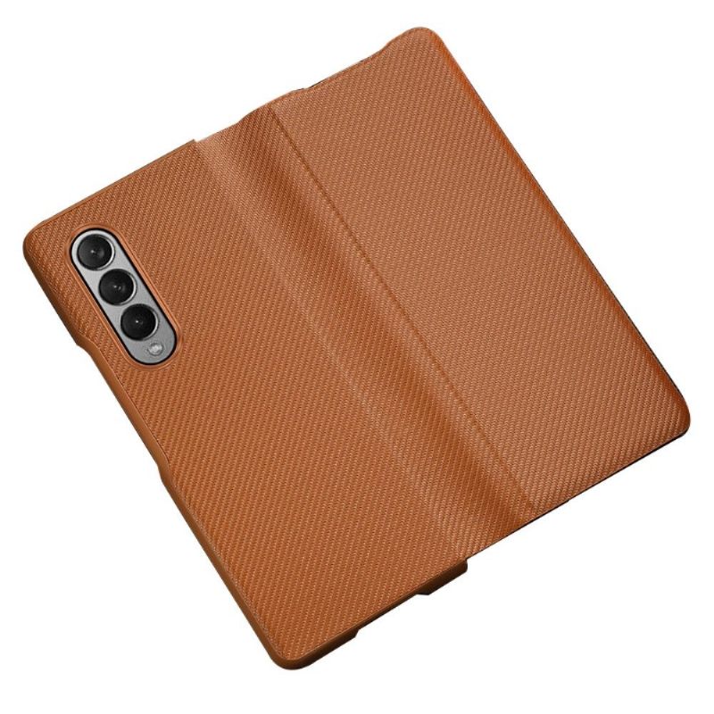 Hoesje voor Samsung Galaxy Z Fold 3 5G Anti-fall Koolstofvezeltextuur
