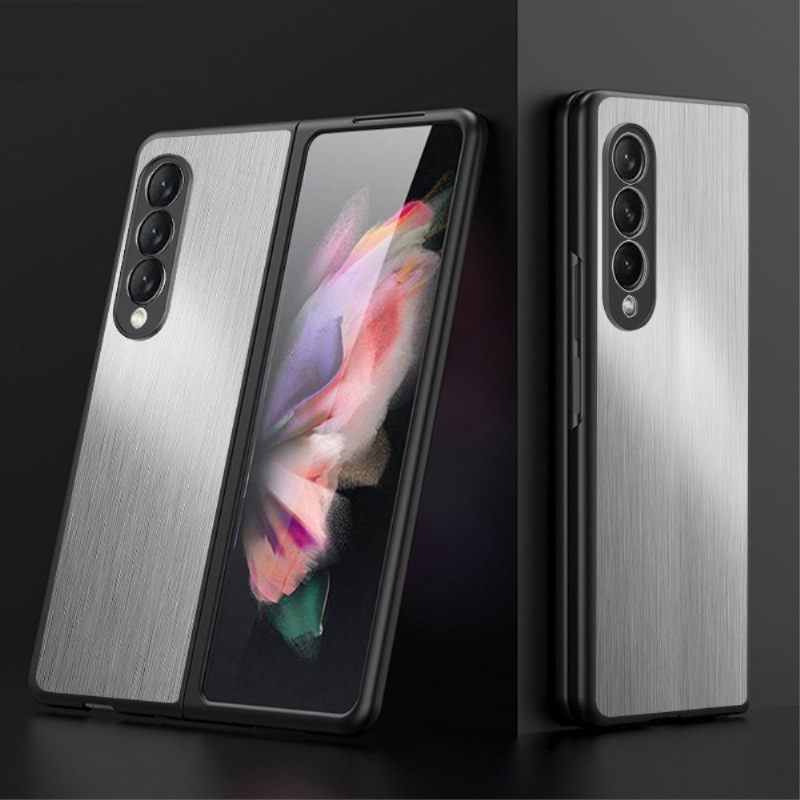 Hoesje voor Samsung Galaxy Z Fold 3 5G Bescherming Hoesje Bescherming Met Geborsteld Metaaleffect