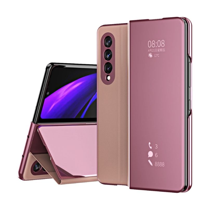 Hoesje voor Samsung Galaxy Z Fold 3 5G Folio-hoesje Spiegeleffect