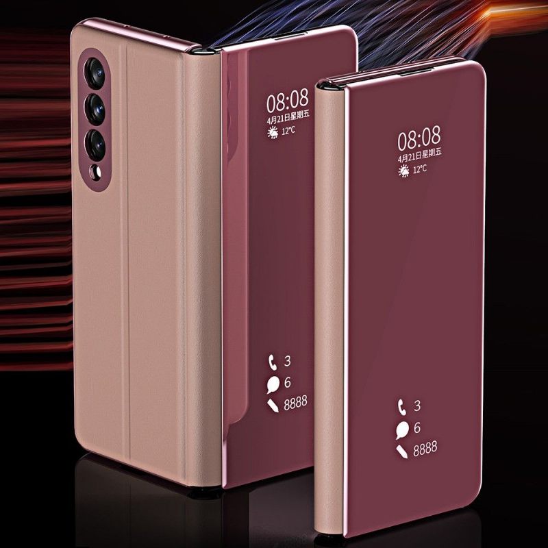 Hoesje voor Samsung Galaxy Z Fold 3 5G Folio-hoesje Spiegeleffect