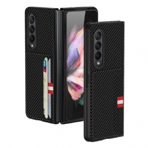 Hoesje voor Samsung Galaxy Z Fold 3 5G Karbon-kaarthouder