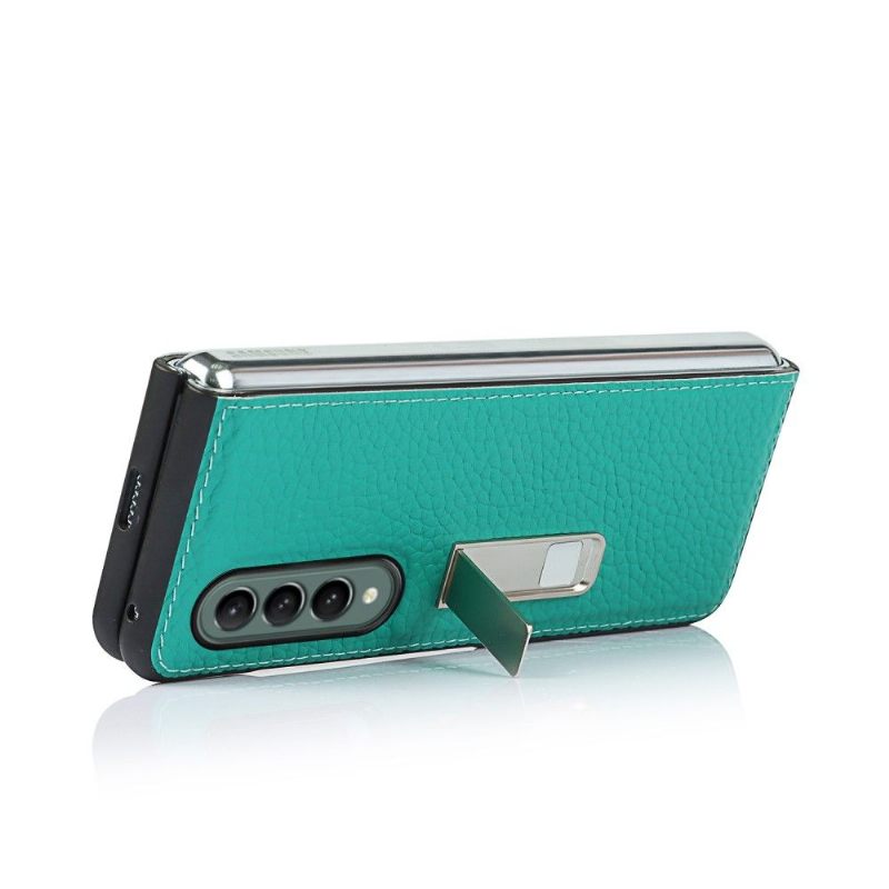 Hoesje voor Samsung Galaxy Z Fold 3 5G Leren Zichtbare Stiksels