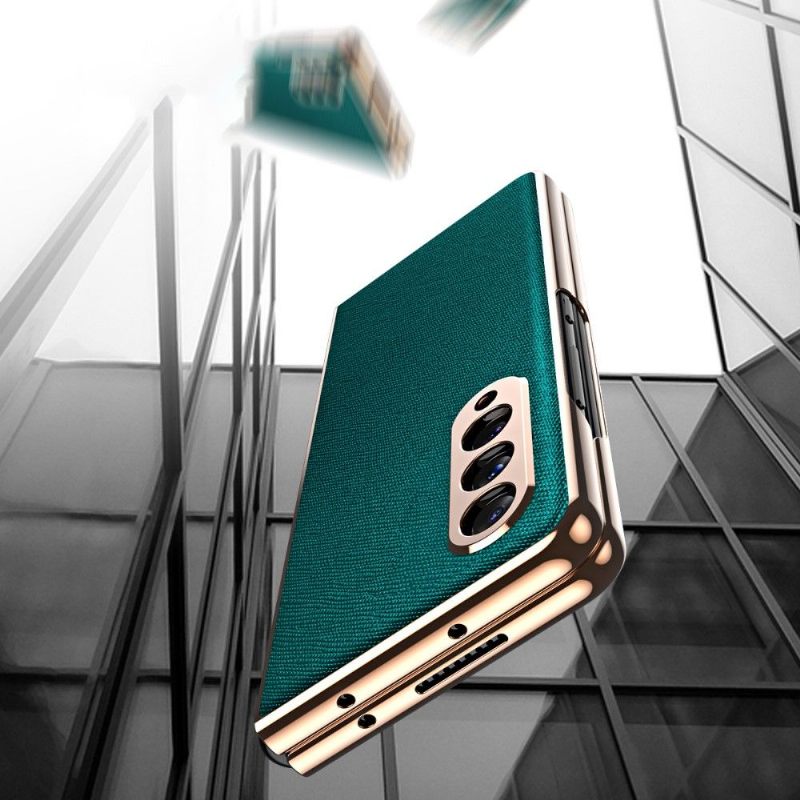Hoesje voor Samsung Galaxy Z Fold 3 5G Luxe + Beschermfolie