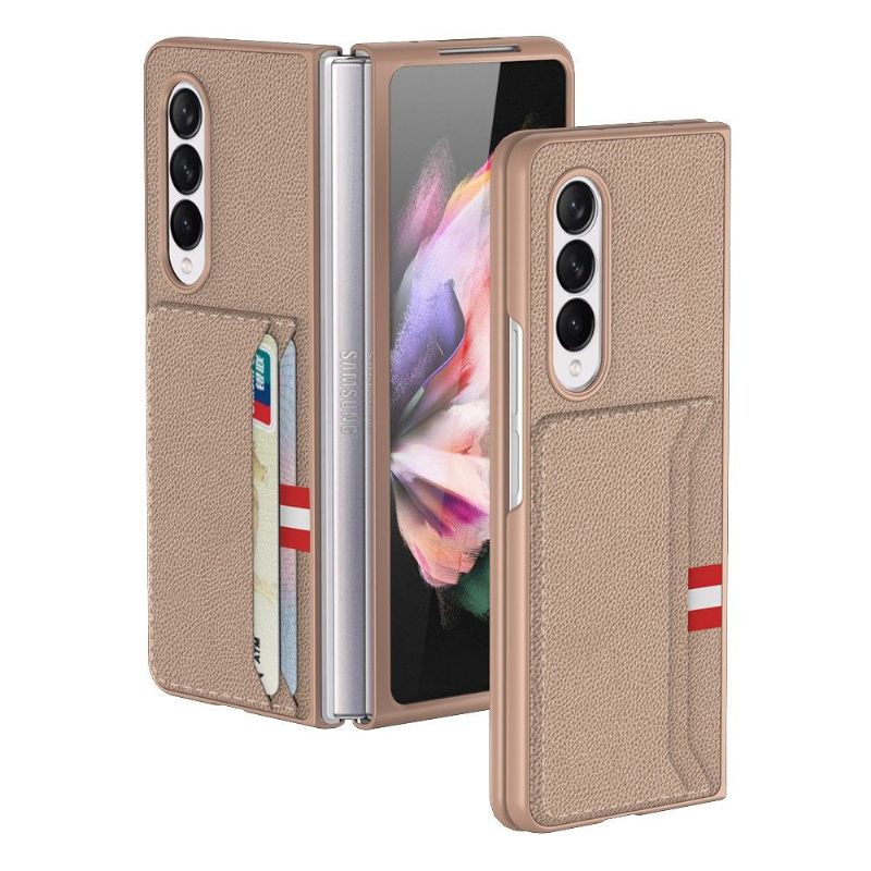 Hoesje voor Samsung Galaxy Z Fold 3 5G Stijl Lederen Kaarthouder