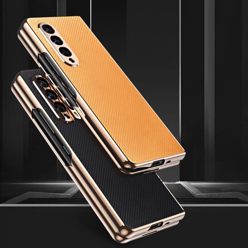 Telefoonhoesje voor Samsung Galaxy Z Fold 3 5G Bescherming Karbon + Beschermfolie