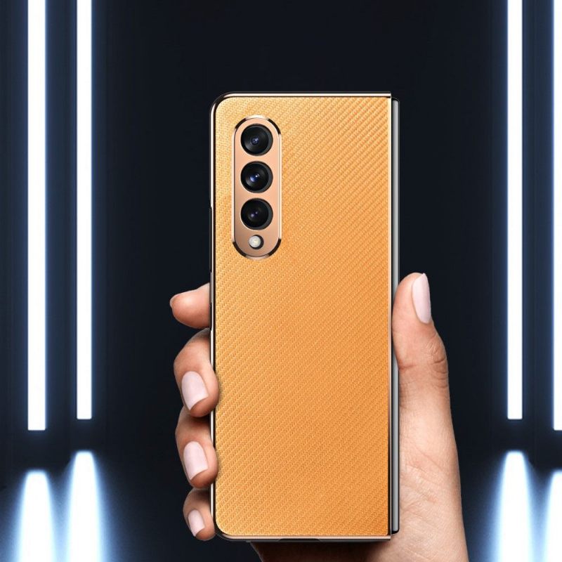 Telefoonhoesje voor Samsung Galaxy Z Fold 3 5G Bescherming Karbon + Beschermfolie