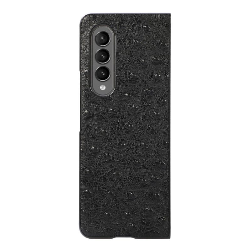 Telefoonhoesje voor Samsung Galaxy Z Fold 3 5G Struisvogelhuid Leereffect