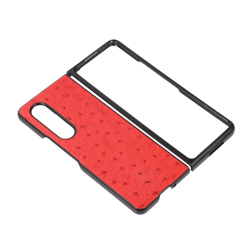 Telefoonhoesje voor Samsung Galaxy Z Fold 3 5G Struisvogelhuid Leereffect